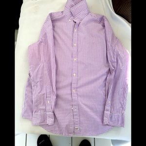 Mens Large Vineyard Vines purple checkered button up.